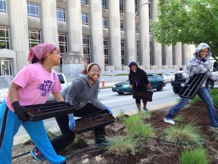 Boys & Girls Club of St. Charles helping beautify Downtown St. Louis.